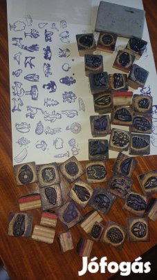 Retró Gyermek nyomda állat, gyümölcs, virág mintákkal