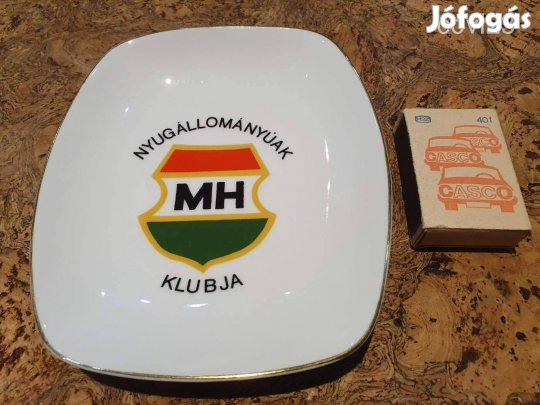 Retro Hollóházi magyar hadsereg hadsereg porcelán tálka hibátlan szocr