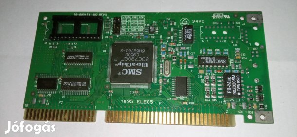 Retro ISA Ethernet hálózati kártya SMC Ultrachip (1995)
