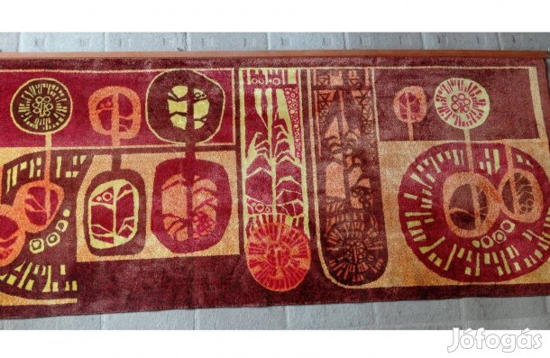 Retro Iparművészeti Emese fal védő kárpit fali szőnyeg Mid Century