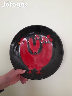 Retro Iparművészeti Kerámia Tányér