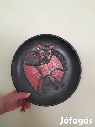 Retro Iparművészeti Kerámia Tányér