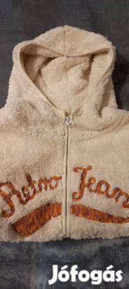 Retro Jeans szőrős puha pulóver zippzáros kapucnis