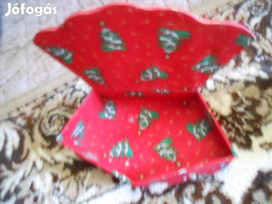 Retró Kagyló formájú szövet karácsonyi mintás kincseknek doboz