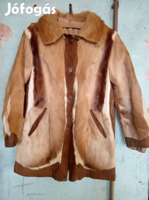 Retro Kecskebőr kabát L-méretű