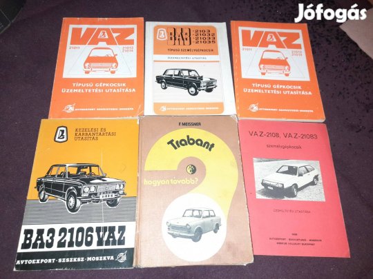 Retró Keleti Autók Leirasai Hasznalati útmutatók nagyon sok egyben