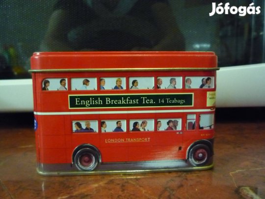 Retro Londoni emeletes busz persely - kártyatartó