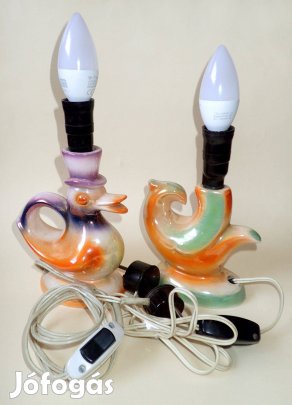 Retró Magyarszombatfai működő porcelán asztali lámpa magyar kerámia