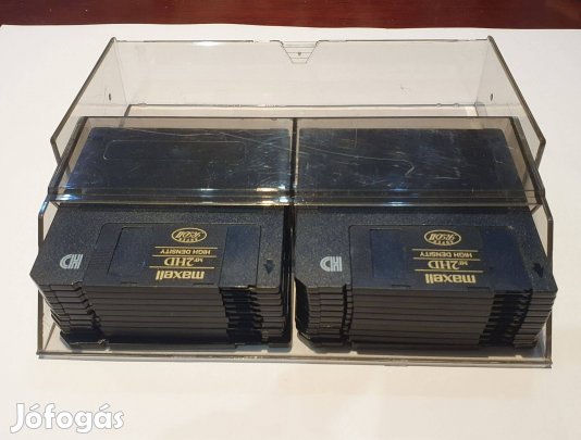 Retro Maxell MF2-HD 3,5 floppy disk-ek eredeti tokban számolatanul