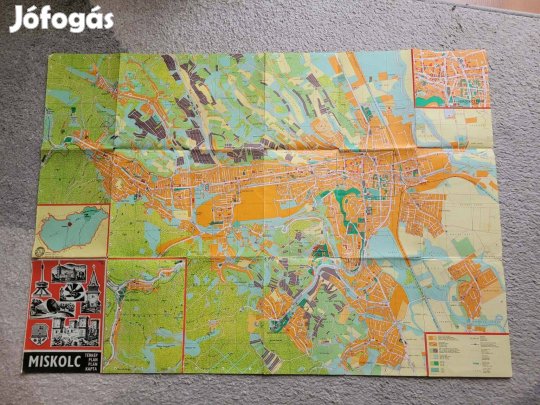 Retró Miskolc város térkép