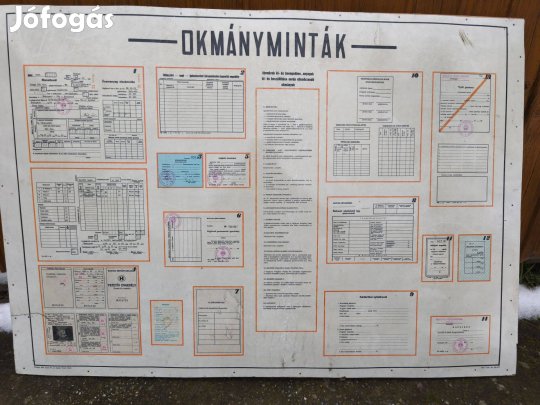 Retro Okmányminták tábla 1978 , jogostvány stb