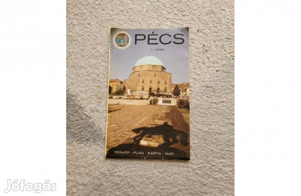 Retró Pécs város turista térkép