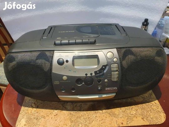 Retro Philips Az 1508/00 CD-s rádiósmagnó kazetta boombox sétálómagnó