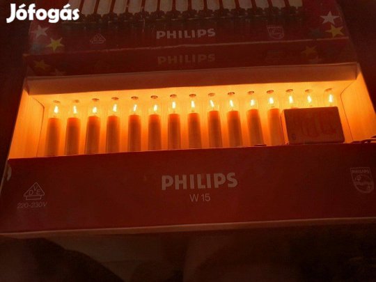 Retro Philips gyertyás hagyományos hibátlan izzósor égősor fényfűzér