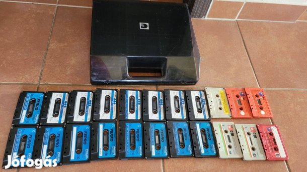 Retro Ritkaság: 22db Korai BASF/Philips Kazetta + "Liftes" Box (1)