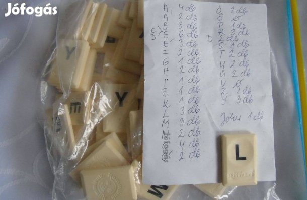 Retro Rummikub betűs műanyag kocka fa betűtartóval társasjáték