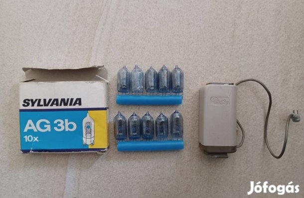 Retro Sylvania GB3b 10 darab magnéziumos vaku + EMO egyesvaku készülék