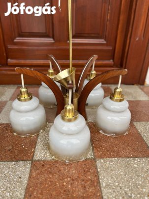 Retro Szarvasi 5 ágú csillár, mennyezeti lámpa