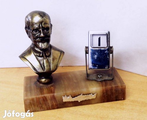 Retro Szobros forgós naptár Kréta szigetéról. Onix talapzaton