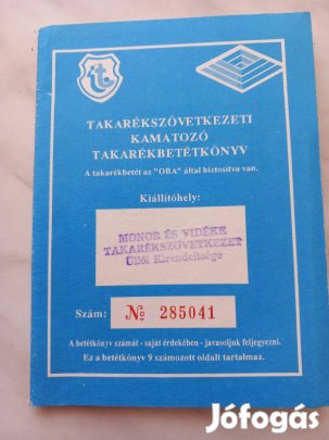 Retro Takarékszövetkezet kamatozó Betétkönyv 1995