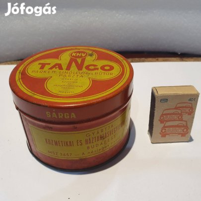 Retro Tango parketta, linóleum és bútorpaszta pléh doboz KHV
