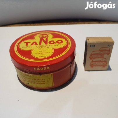 Retro Tango parketta, linóleum és bútorpaszta pléh doboz tartalomm KHV