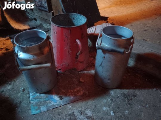 Retro Tejeskanna +tető 5 l-s nagy, aluminium vintage dekoráció kanna