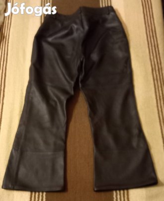 Retro Tökéletes Állapotú Trapéz Fekete Bőrnadrág   M