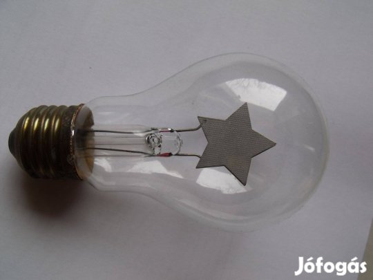 Retró Tungsram NG93 vörös csillag alakú glimmlámpa