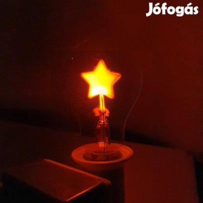 Retro Tungsram szocreál vörös csillag glimm villanykörte izzó égő