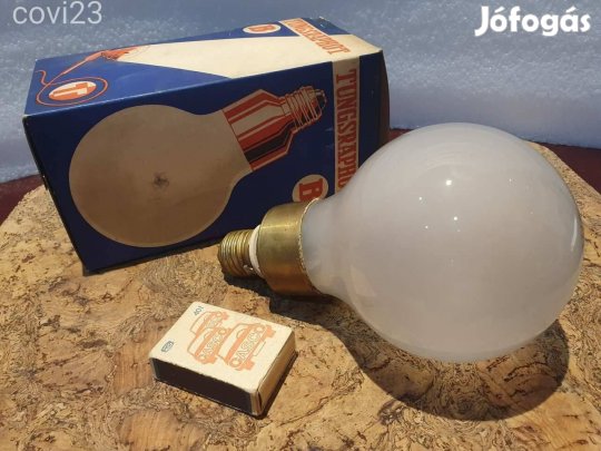 Retro Tungsram ultrabrutál 500 wattos villanykörte dobozában izzó égő