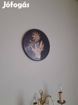 Retro USSR szalma kép keretbe eredetigazolással