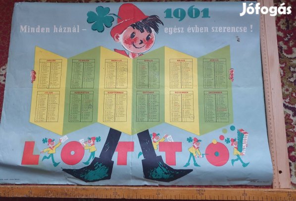 Retró, 1961-es falinaptár gyűjtőknek eladó Xl.ker 