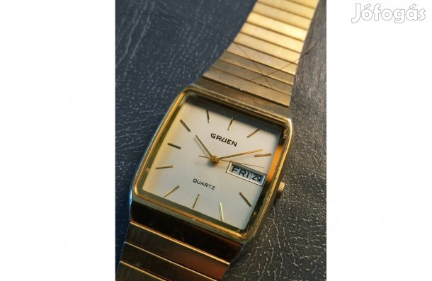 Retro 'Gruen' arany színű karóra - javításra, alkatrésznek