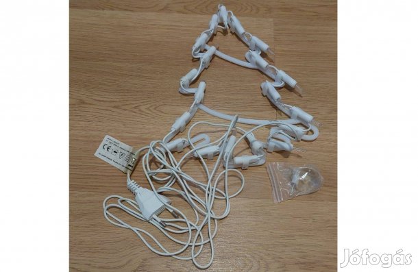 Retro / klasszikus karácsony fa izzós fényfüzér, új, meleg fehér