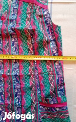 Retró,  pamut,  végig gombos,  színes, 2 zsebes otthonka Xl.ker 