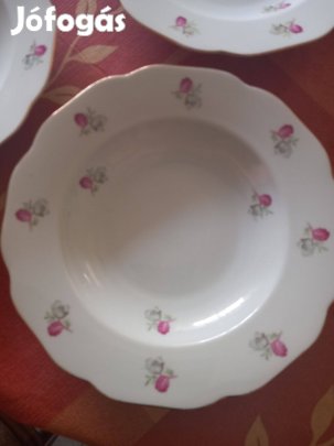 Retró, csehszlovák porcelán leveses tányér- 5 db