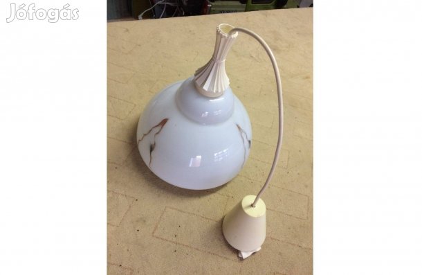 Retró, mennyezeti lámpa, üveg burás, szép állapotban eladó