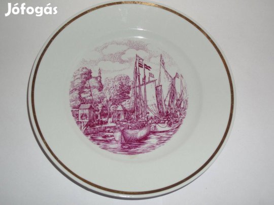 Retro, régi Henneberg porcelán dísztányér, tál (NDK)