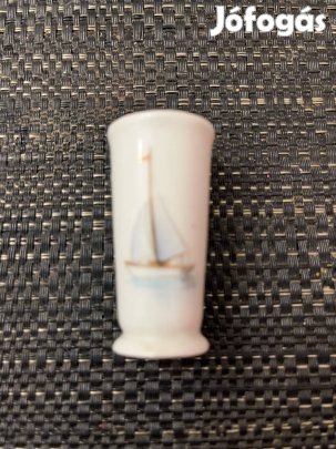 Retro, régi Hollóházi porcelán Hévíz feliratos mini váza!