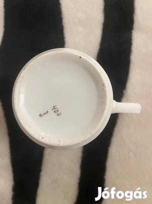 Retro, régi, ritka jelzett osztott fülű porcelán bögre!