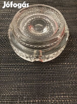 Retro, régi, ritka nehéz súlyú, üveg hamu tartó, hamuzó, hamutál!