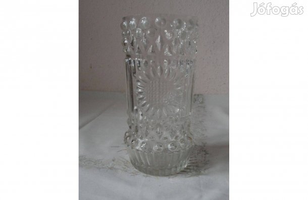 Retro, régi bütykös üveg váza