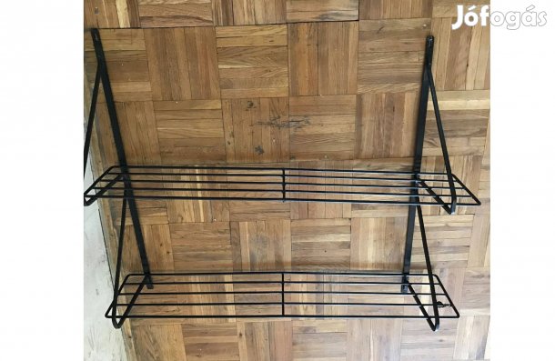 Retro, régi fém polc, polcokkal együtt