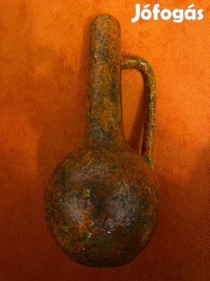 Retro, régi hódmezővásárhelyi majolika, füles váza!