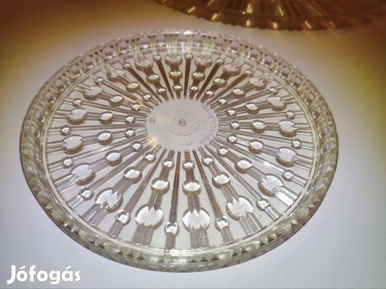 Retro, régi süteményes készlet, tortatálca + kistányérok, kínáló tálca