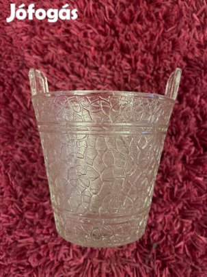 Retró, régi üveg jégkocka tartó, tároló!