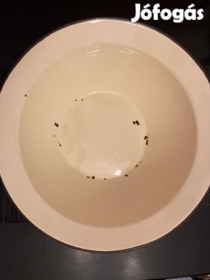 Retro, régi zománcozott két füles nagyobb tál, vájling!