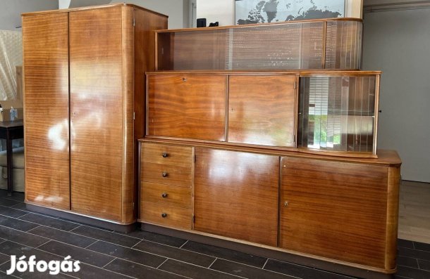 Retro, tömörfa szekrénysor, 60-as évekből