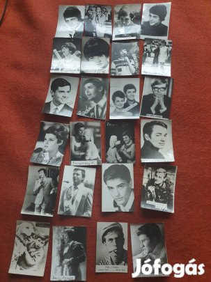 Retró, trafikban vásárolt táncdalénekes és színészfotók